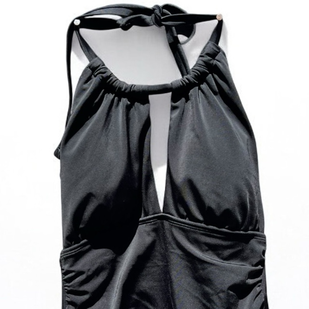 🌻NEW NWOT Lauren Ralph Lauren Black High Neck Keyhole One Piece Swimsuit Size 6 - Picture 6 of 11